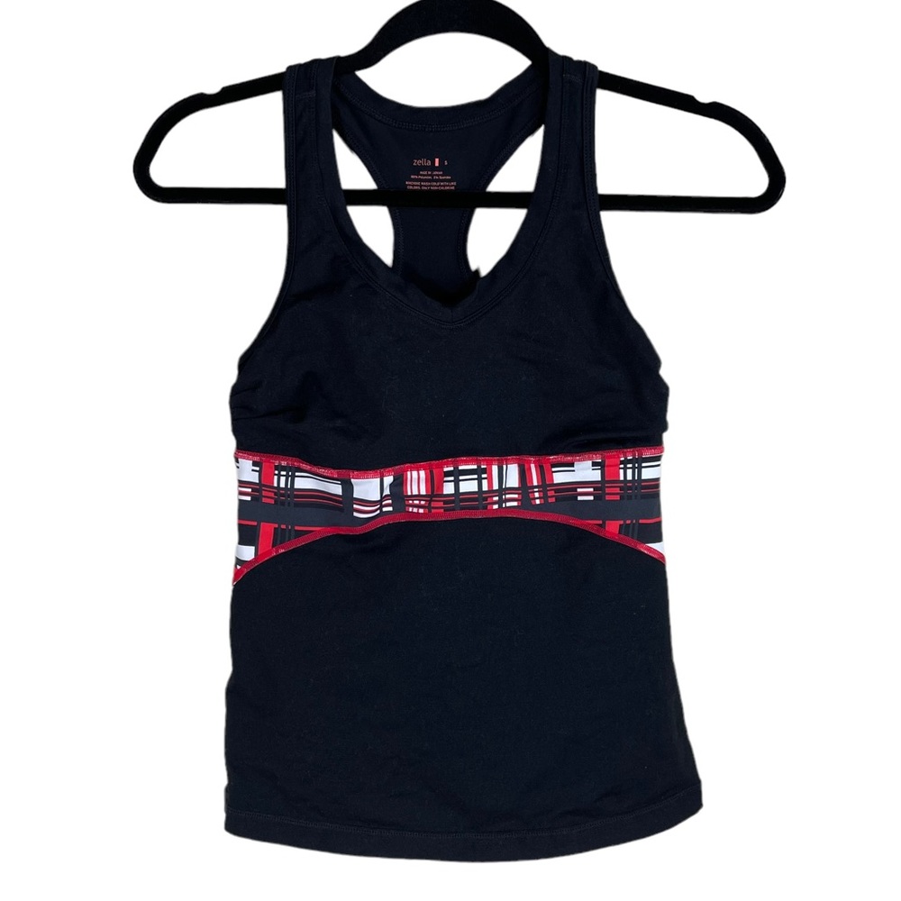 Zella Black Racerback Built in Bra Tank Top